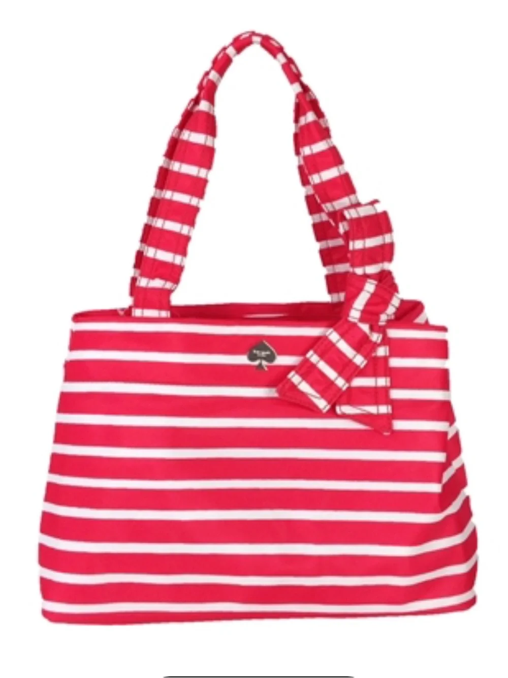 Kate Spade Flatiron Maryanne Striped Tote Geranium Red White
